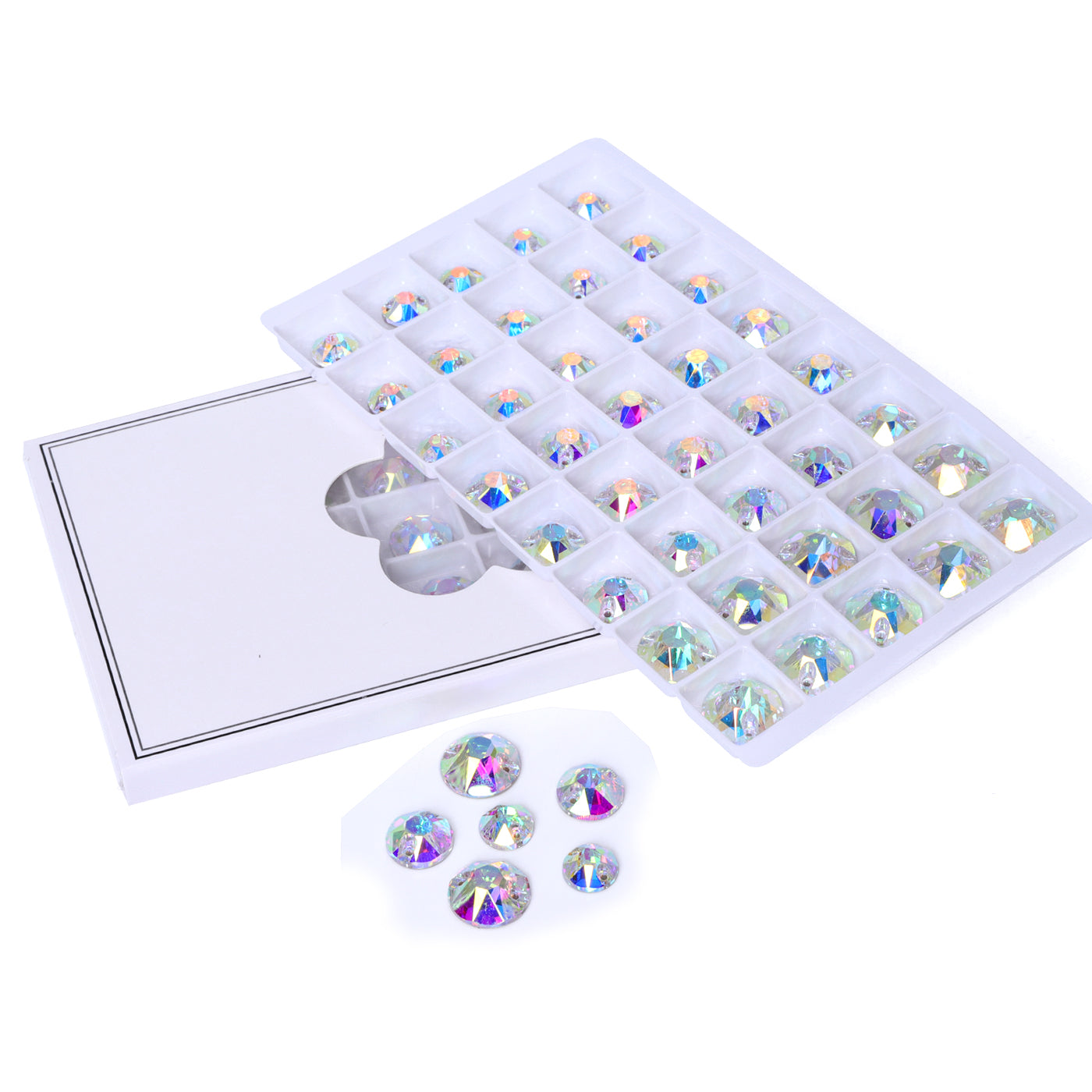 Mixed Sizes Crystal AB XIRIUS Round Shape High Quality Glass Sew-on Rhinestones WholesaleRhinestone