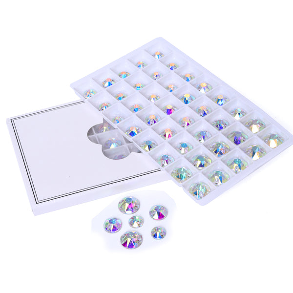 Mixed Sizes Crystal AB XIRIUS Round Shape High Quality Glass Sew-on Rhinestones WholesaleRhinestone