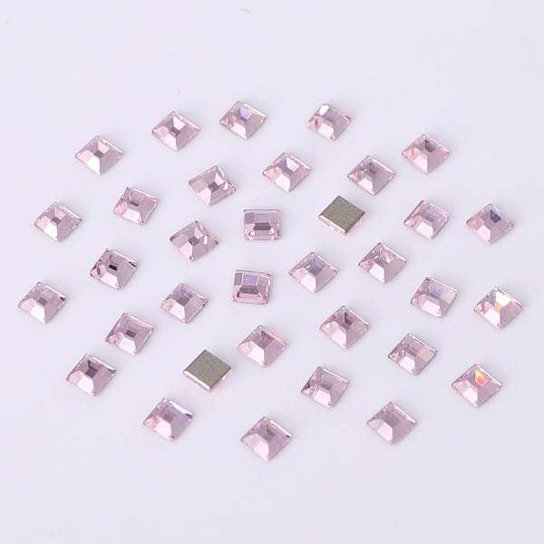 Square Shape Multi Colors Small Size Glass Beveled Flat Back Fancy Rhinestones For Nail Art WholesaleRhinestone