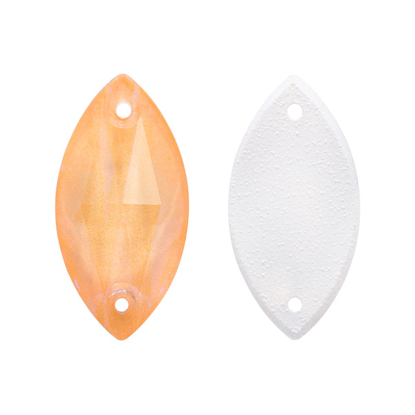 Electric Neon Sunflower Navette Shape High Quality Glass Sew-on Rhinestones WholesaleRhinestone