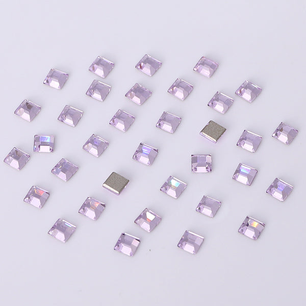 Square Shape Multi Colors Small Size Glass Beveled Flat Back Fancy Rhinestones For Nail Art WholesaleRhinestone