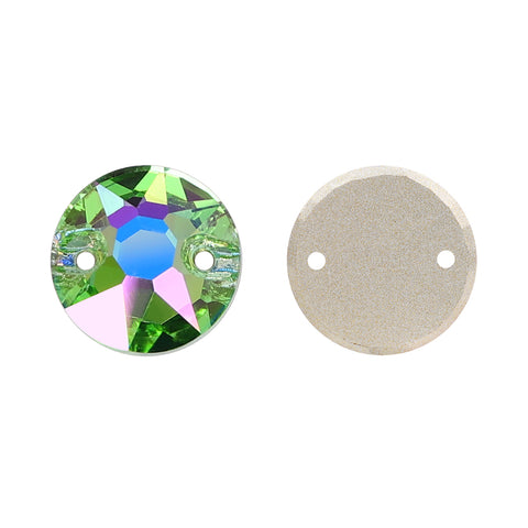 Peridot Shimmer XIRIUS Round Shape High Quality Glass Sew-on Rhinestones WholesaleRhinestone 메인 이미지