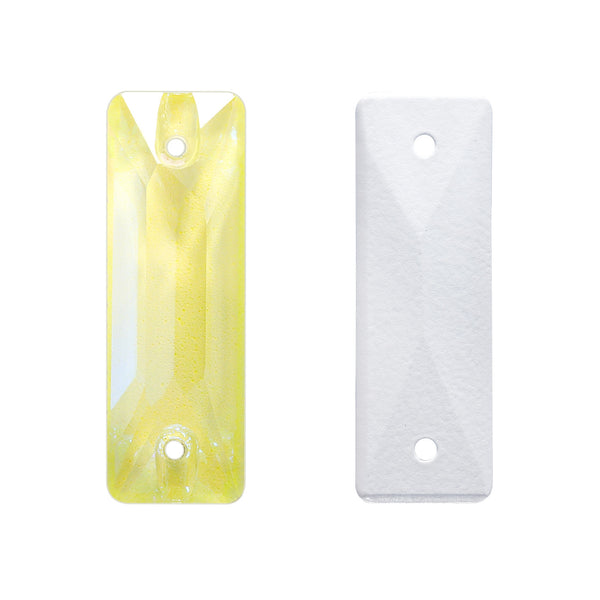 Electric Neon Light Topaz Cosmic Baguette Shape High Quality Glass Sew-on Rhinestones WholesaleRhinestone