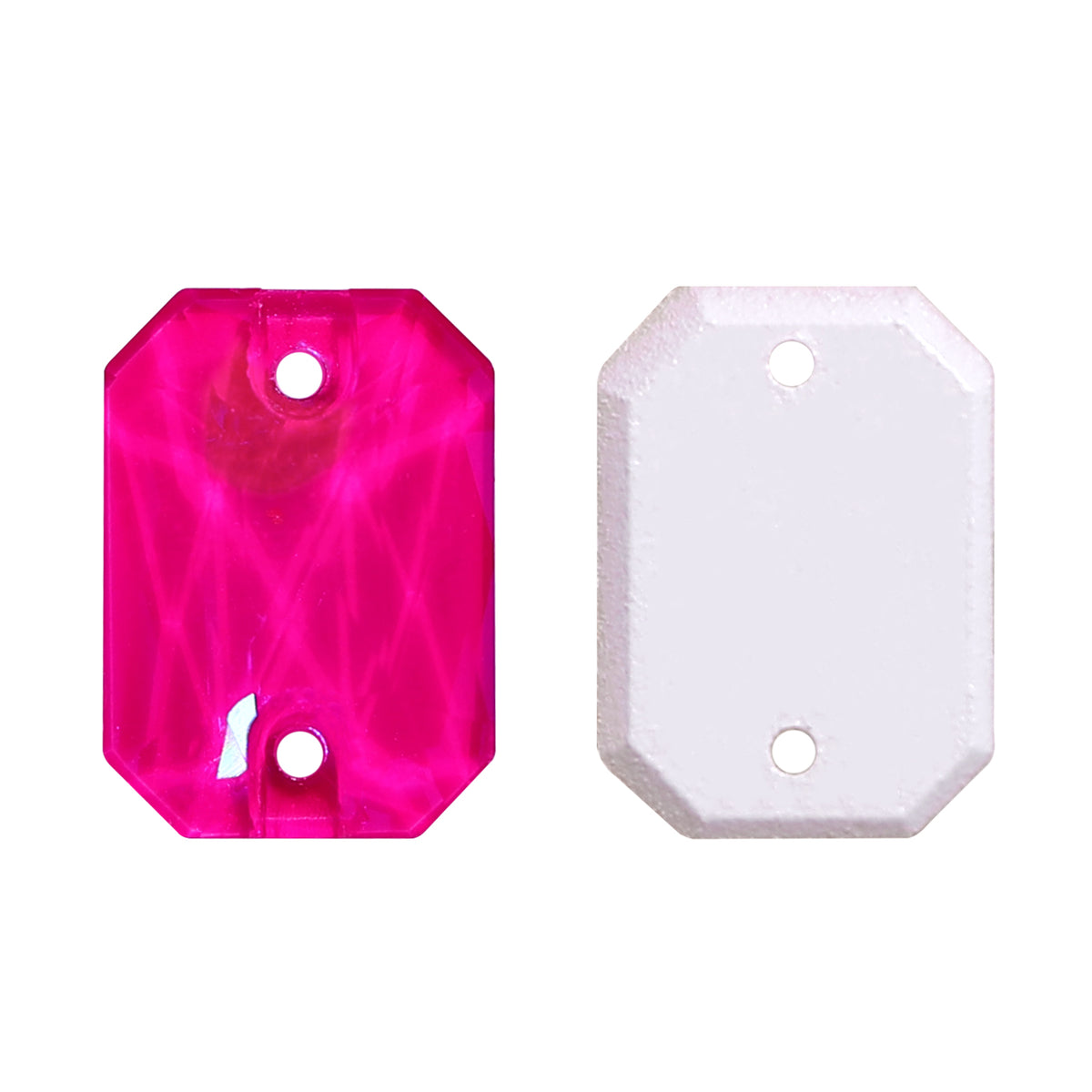 Electric Neon Fuchsia Octagon Shape High Quality Glass Sew-on Rhinestones