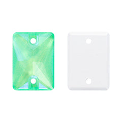 Electric Neon Greenwrap Rectangle Shape High Quality Glass Sew-on Rhinestones