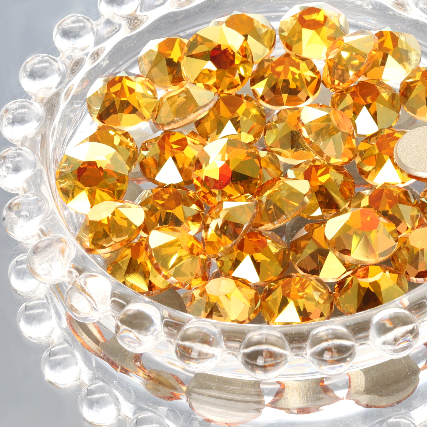 Metallic Sunshine XIRIUS Round Shape High Quality Glass Beveled Flat Back Rhinestones WholesaleRhinestone