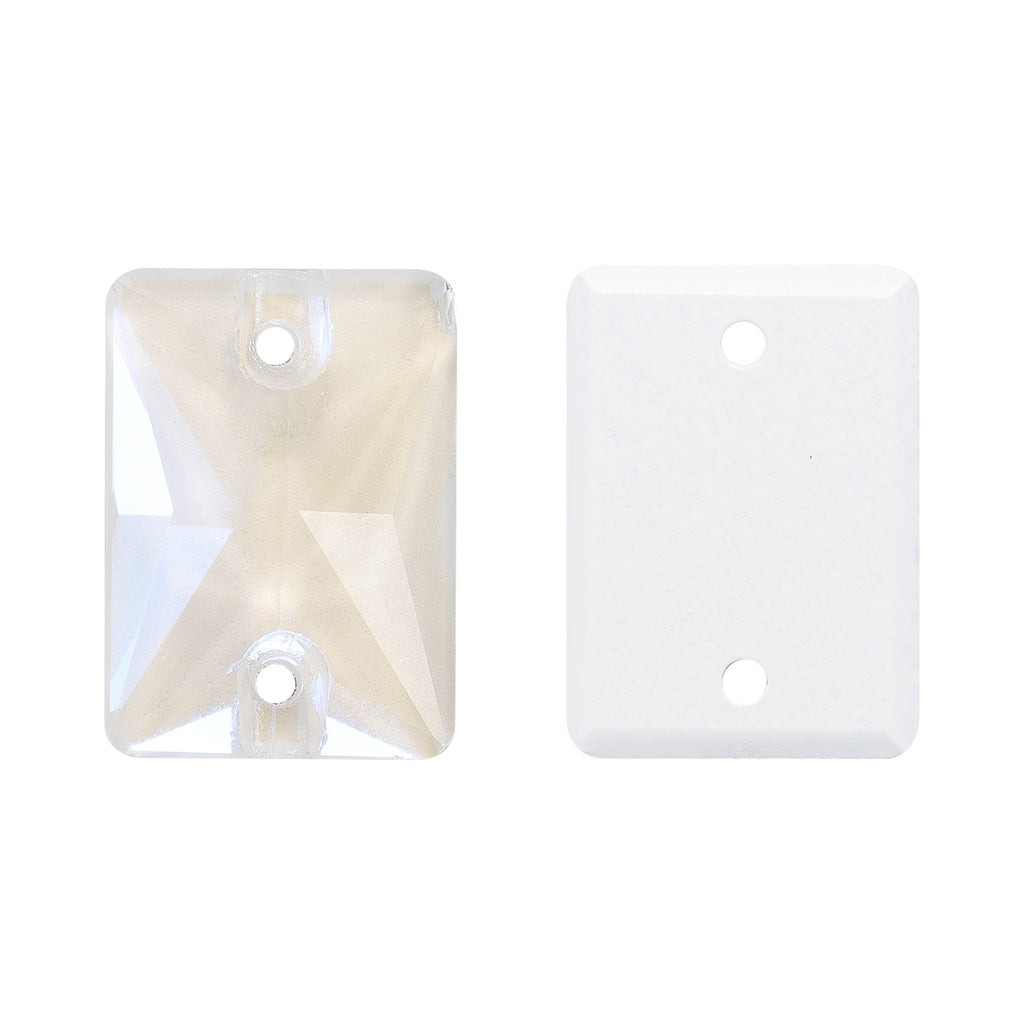 Electric Neon White Rectangle Shape High Quality Glass Sew-on Rhinestones WholesaleRhinestone