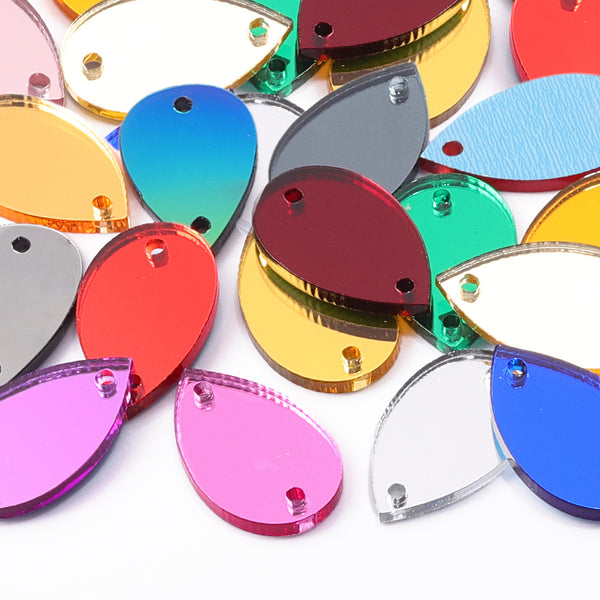 Drop Shape Multi Colors Acrylic Sew-on Mirror For Dance Costume WholesaleRhinestone