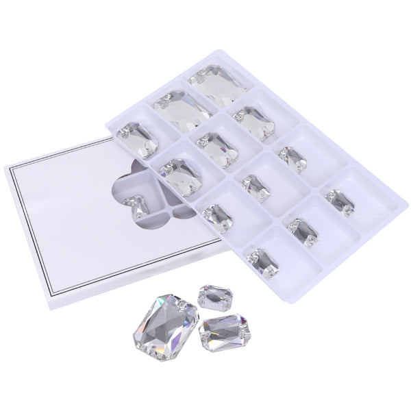 Mixed Sizes Crystal Octagon Shape High Quality Glass Sew-on Rhinestones WholesaleRhinestone