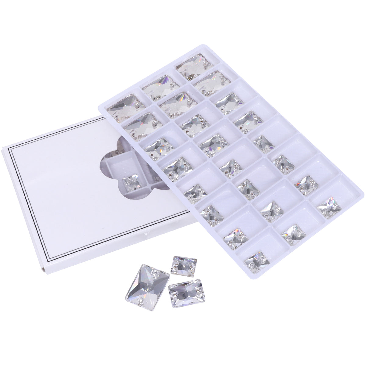 Mixed Sizes Crystal Rectangle Shape High Quality Glass Sew-on Rhinestones WholesaleRhinestone