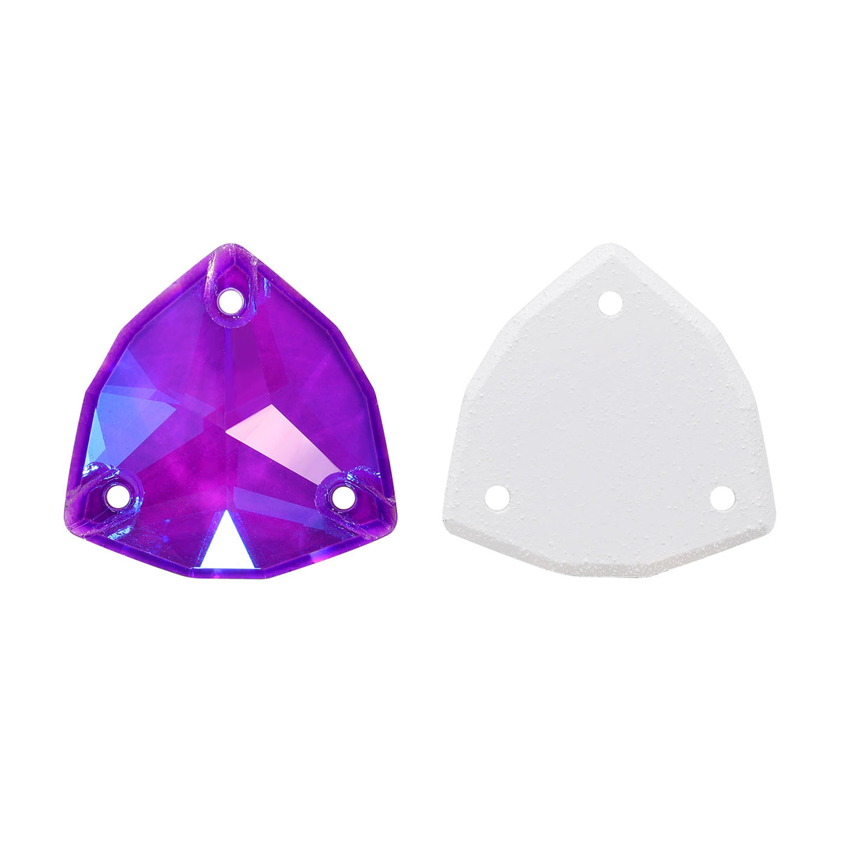 Electric Neon Violet Trilliant Shape High Quality Glass Sew-on Rhinestones