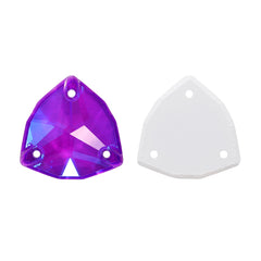 Electric Neon Violet Trilliant Shape High Quality Glass Sew-on Rhinestones