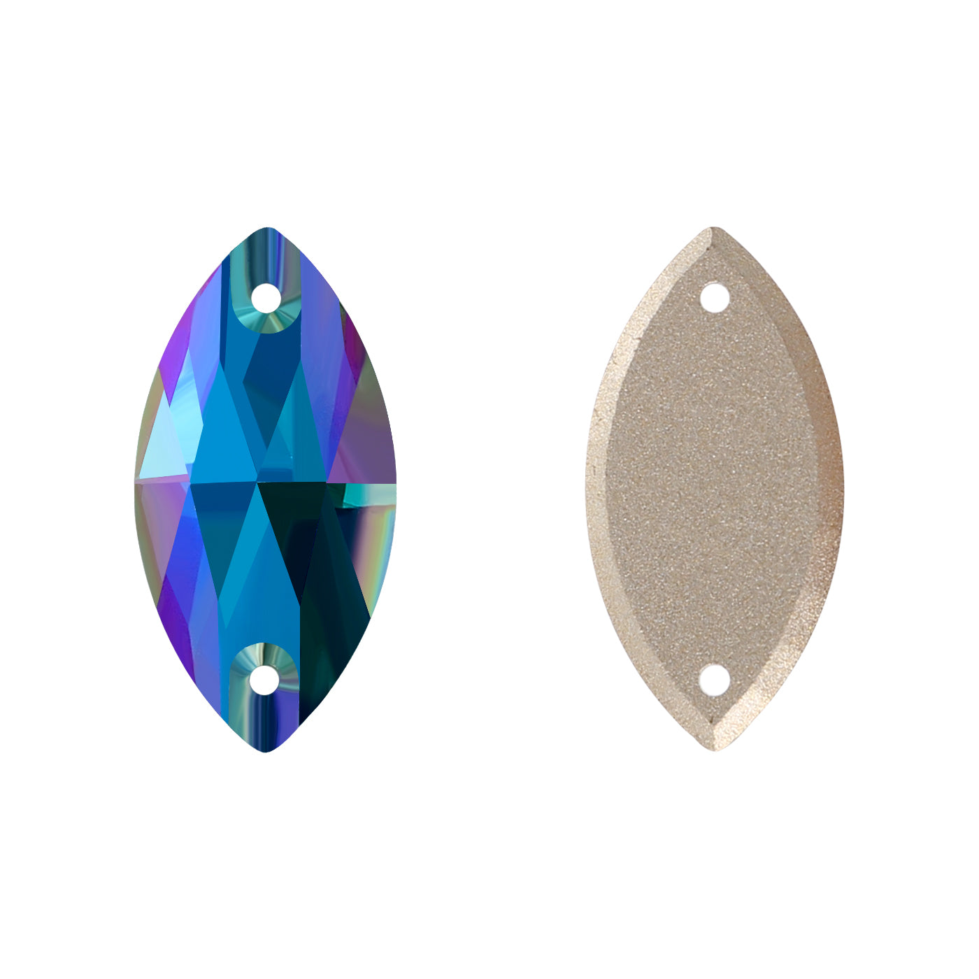Indicolite Shimmer Navette Shape High Quality Glass Sew-on Rhinestones WholesaleRhinestone Main image