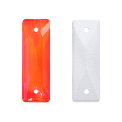 Electric Neon Orange Yellow Cosmic Baguette Shape High Quality Glass Sew-on Rhinestones