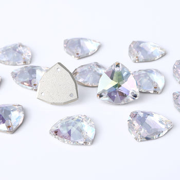 Crystal Transmission Trilliant Shape High Quality Glass Sew-on Rhinestones WholesaleRhinestone