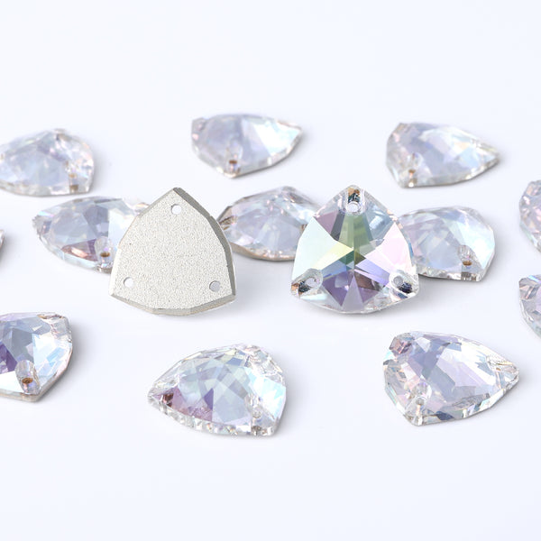 Crystal Transmission Trilliant Shape High Quality Glass Sew-on Rhinestones WholesaleRhinestone