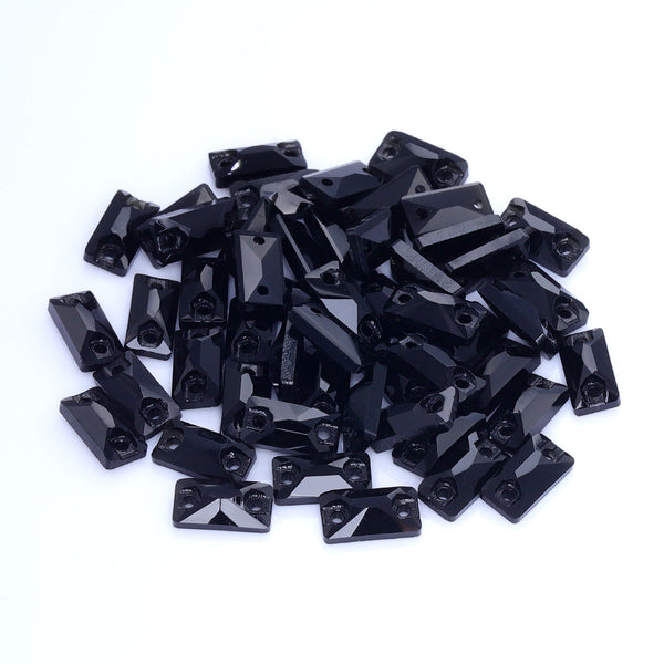 Jet Cosmic Baguette Shape High Quality Glass Sew-on Rhinestones WholesaleRhinestone