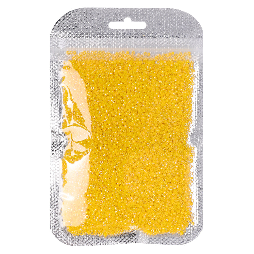 Opaque Rainbow Dark Yellow Color Hight Quality Glass Cylinder Seed Beads 1.6 MM Size BS1014