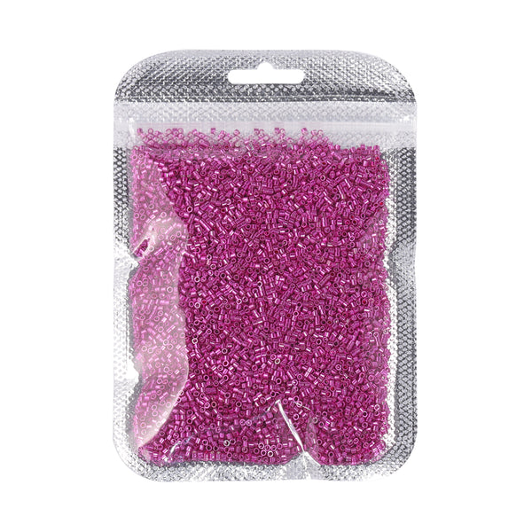 Metallic Fuchsia Luster Color Hight Quality Glass Cylinder Seed Beads 1.6 MM Size JS3015 WholesaleRhinestone