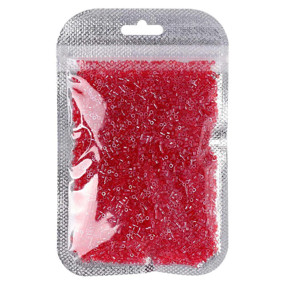 Transparent Luster Light Red Color Hight Quality Glass Cylinder Seed Beads 1.6 MM Size BS1017