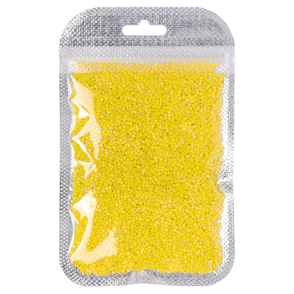 Opaque Rainbow Bright Yellow Color Hight Quality Glass Cylinder Seed Beads 1.6 MM Size BS1010 WholesaleRhinestone