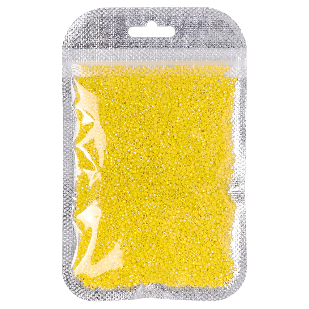 Opaque Rainbow Bright Yellow Color Hight Quality Glass Cylinder Seed Beads 1.6 MM Size BS1010