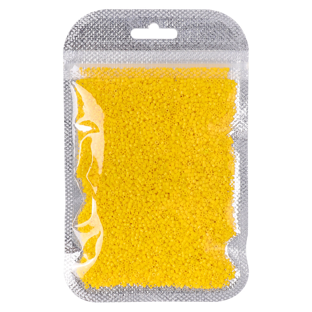 Opaque Dark Yellow Color Hight Quality Glass Cylinder Seed Beads 1.6 MM Size BS1012