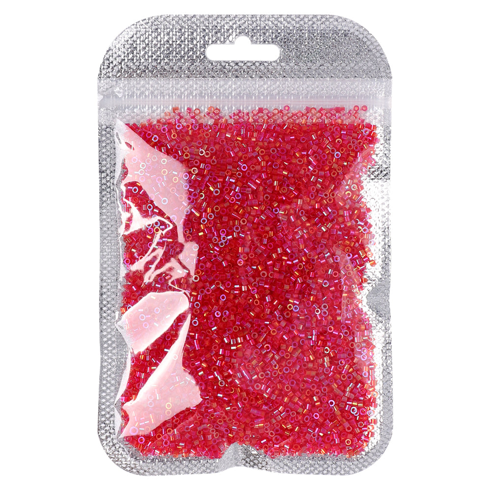 Transparent Rainbow Light Red Color Hight Quality Glass Cylinder Seed Beads 1.6 MM Size BS1018 WholesaleRhinestone