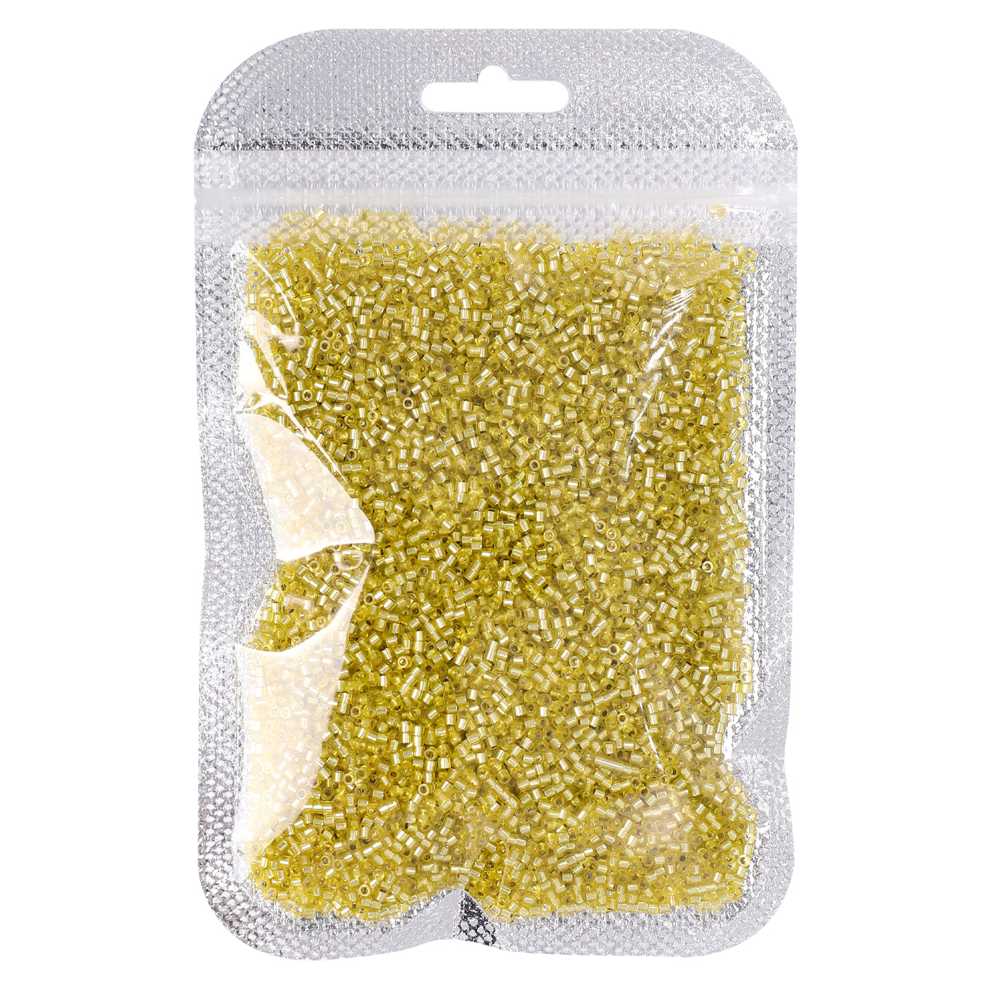 Transparent Silver-lined Light Yellow Color Hight Quality Glass Cylinder Seed Beads 1.6 MM Size GY2004