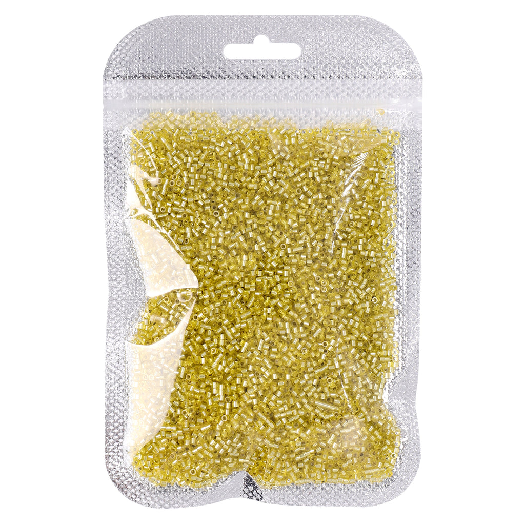 Transparent Silver-lined Light Yellow Color Hight Quality Glass Cylinder Seed Beads 1.6 MM Size GY2004 WholesaleRhinestone