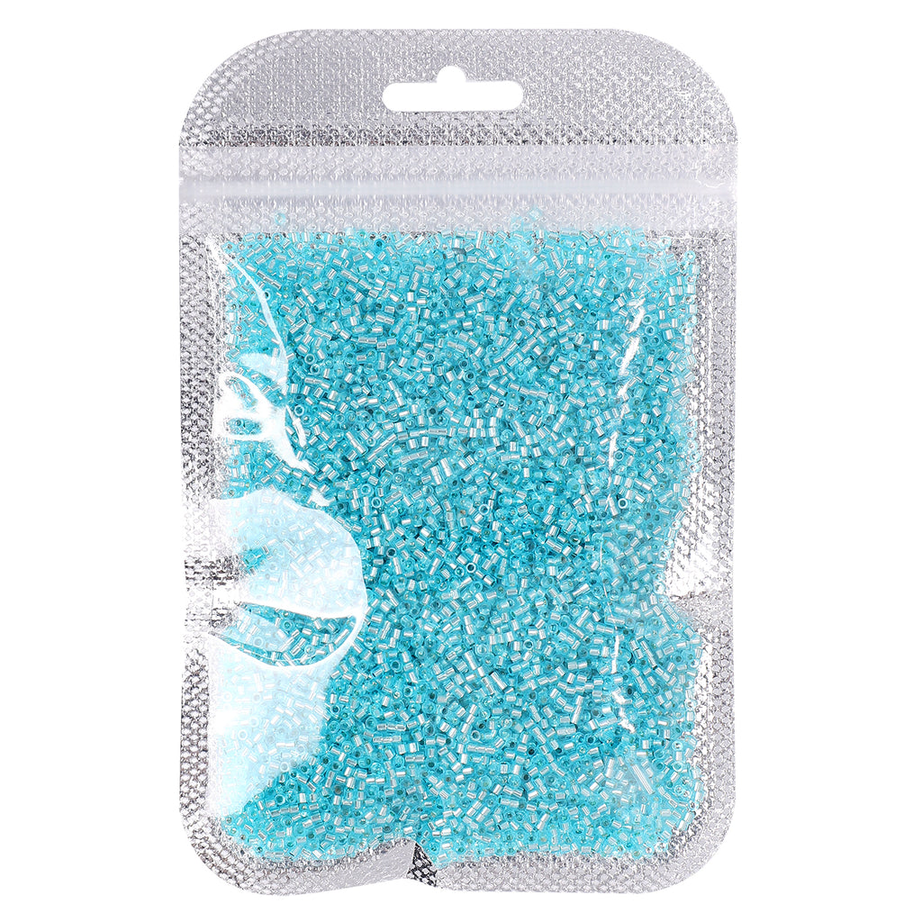 Transparent Silver-lined Aquamarine Color Hight Quality Glass Cylinder Seed Beads 1.6 MM Size GY2001 WholesaleRhinestone