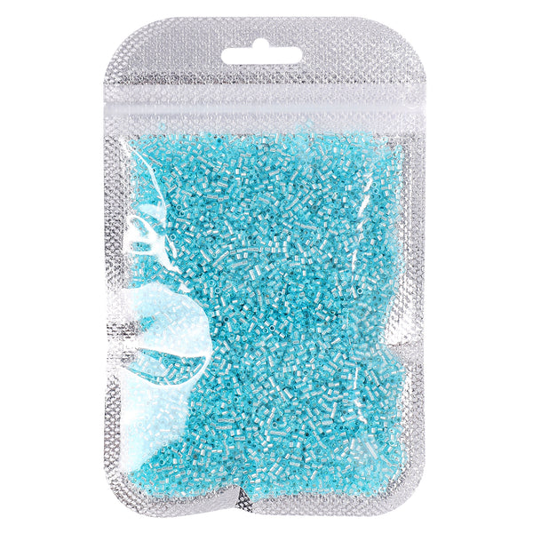 Transparent Silver-lined Aquamarine Color Hight Quality Glass Cylinder Seed Beads 1.6 MM Size GY2001 WholesaleRhinestone