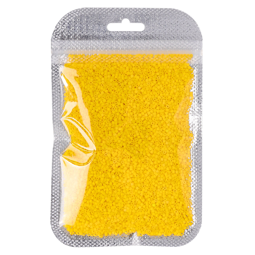 Opaque Frost Dark Yellow Color Hight Quality Glass Cylinder Seed Beads 1.6 MM Size BS1011
