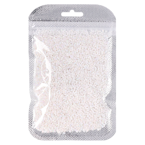 Opaque White Rainbow Color Hight Quality Glass Cylinder Seed Beads 1.6 MM Size BS1006 WholesaleRhinestone