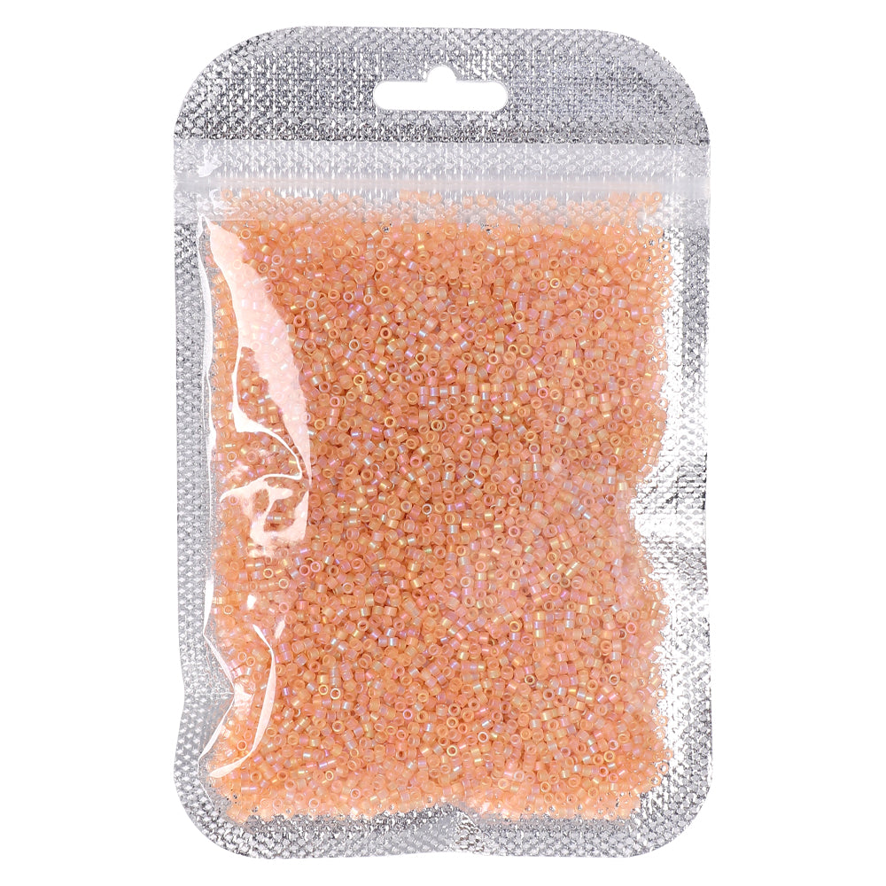 Transparent Rainbow Apricot Color Hight Quality Glass Cylinder Seed Beads 1.6 MM Size BS1027