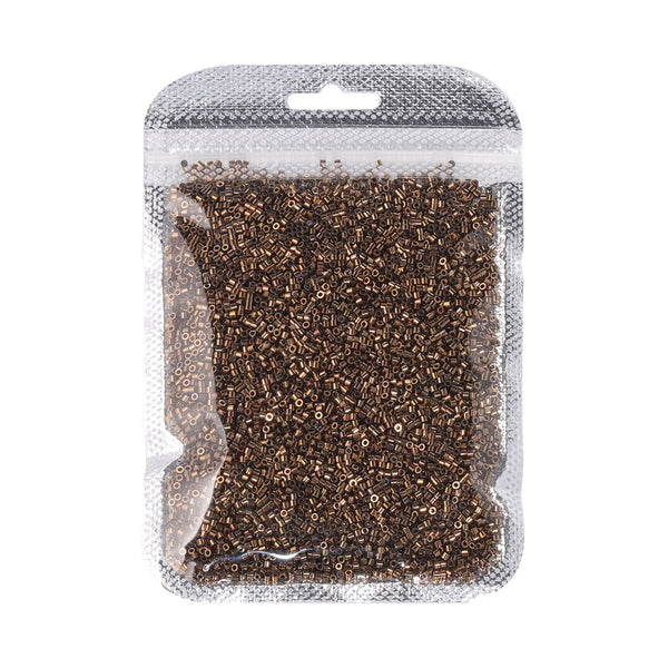 Metallisk Dark Gold Luster Color Høj kvalitet glascylinderfrøperler 1,6 mm Størrelse JS3004