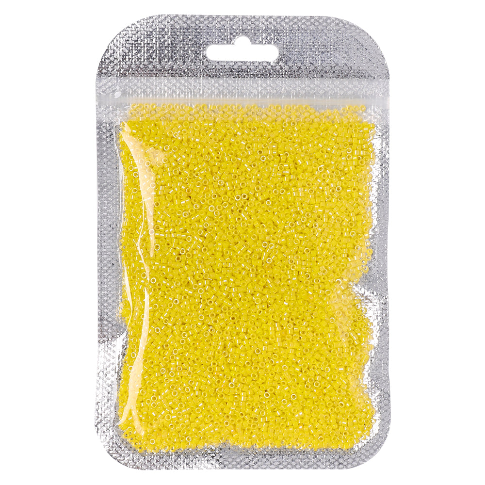 Lustre opaco amarelo brilhante cor de alta qualidade sementes de vidro contas de 1,6 mm BS1009