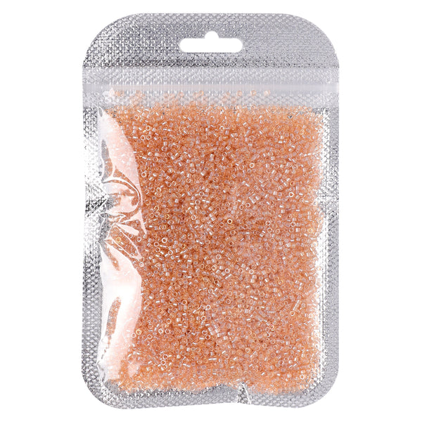Transparent Luster Apricot Color Hight Quality Glass Cylinder Seed Beads 1.6 MM Size BS1026 WholesaleRhinestone