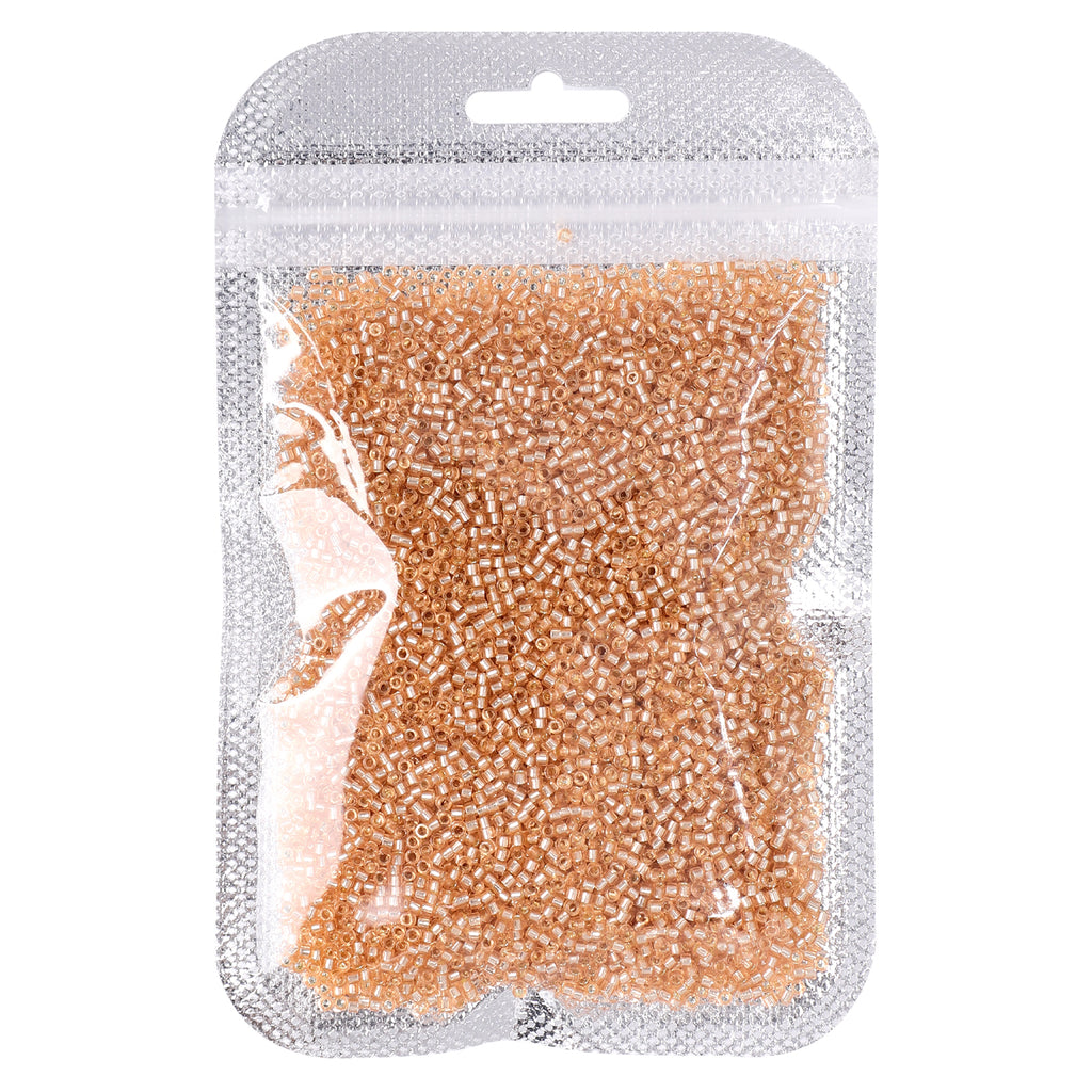Transparent Silver-lined Peach Color Hight Quality Glass Cylinder Seed Beads 1.6 MM Size GY2007 WholesaleRhinestone
