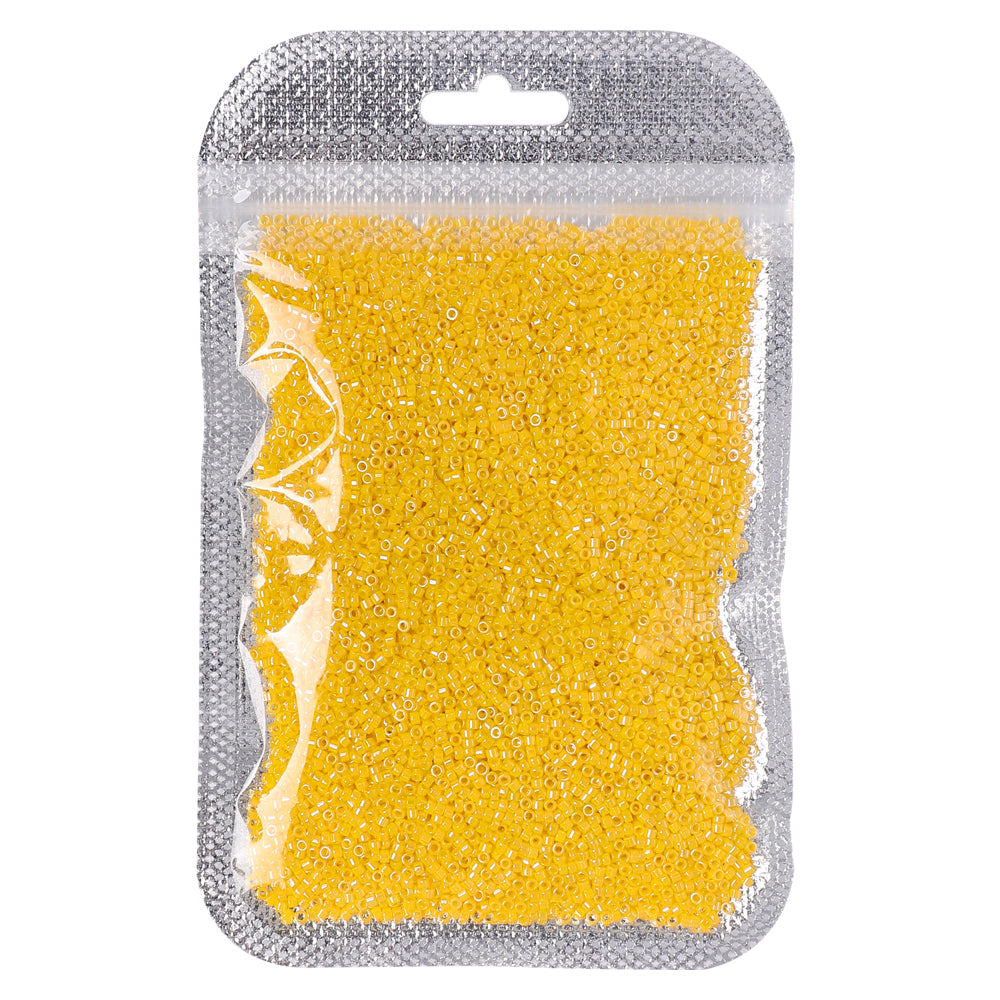 Opaque Luster Dark Yellow Color Hight Quality Glass Cylinder Seed Beads 1.6 MM Size BS1013 WholesaleRhinestone
