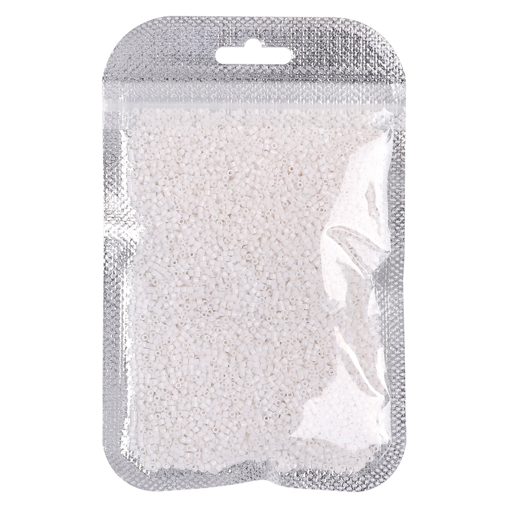 Opaque White Color Hight Quality Glass Cylinder Seed Beads 1.6 MM Size BS1005