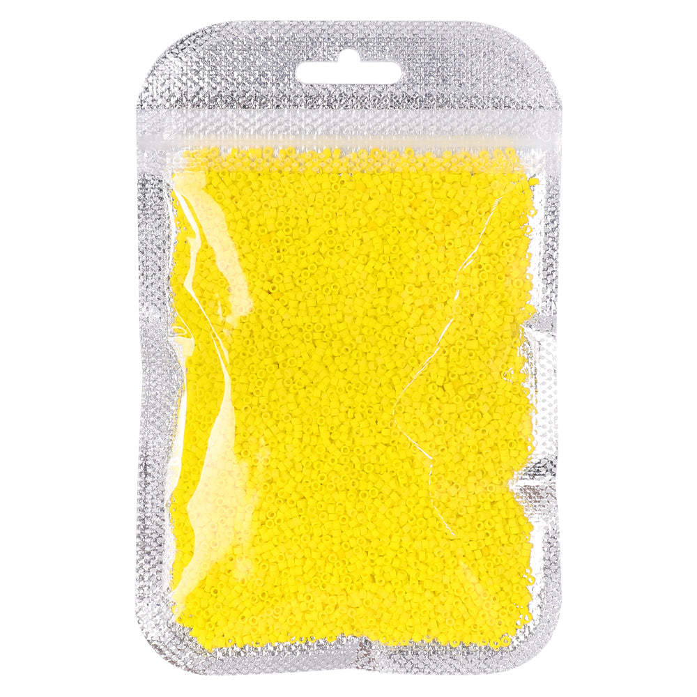 Opaque Frost Bright Yellow Color Hight Quality Glass Cylinder Seed Beads 1.6 MM Size BS1007