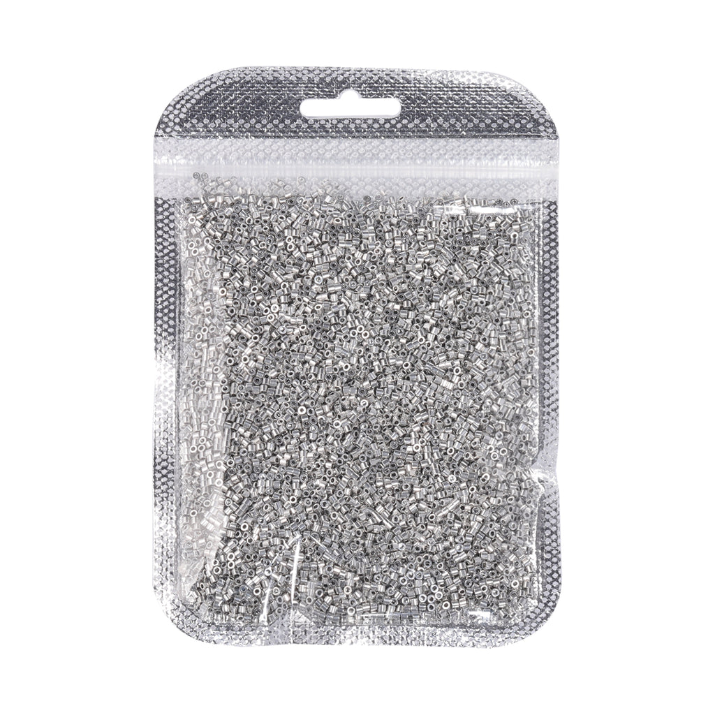 Metallic Silver Luster Color Hight Quality Glass Cylinder Seed Beads 1.6 MM Size JS3001 WholesaleRhinestone
