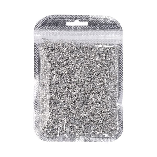 Metallic Silver Luster Color Hight Quality Glass Cylinder Seed Beads 1.6 MM Size JS3001 WholesaleRhinestone