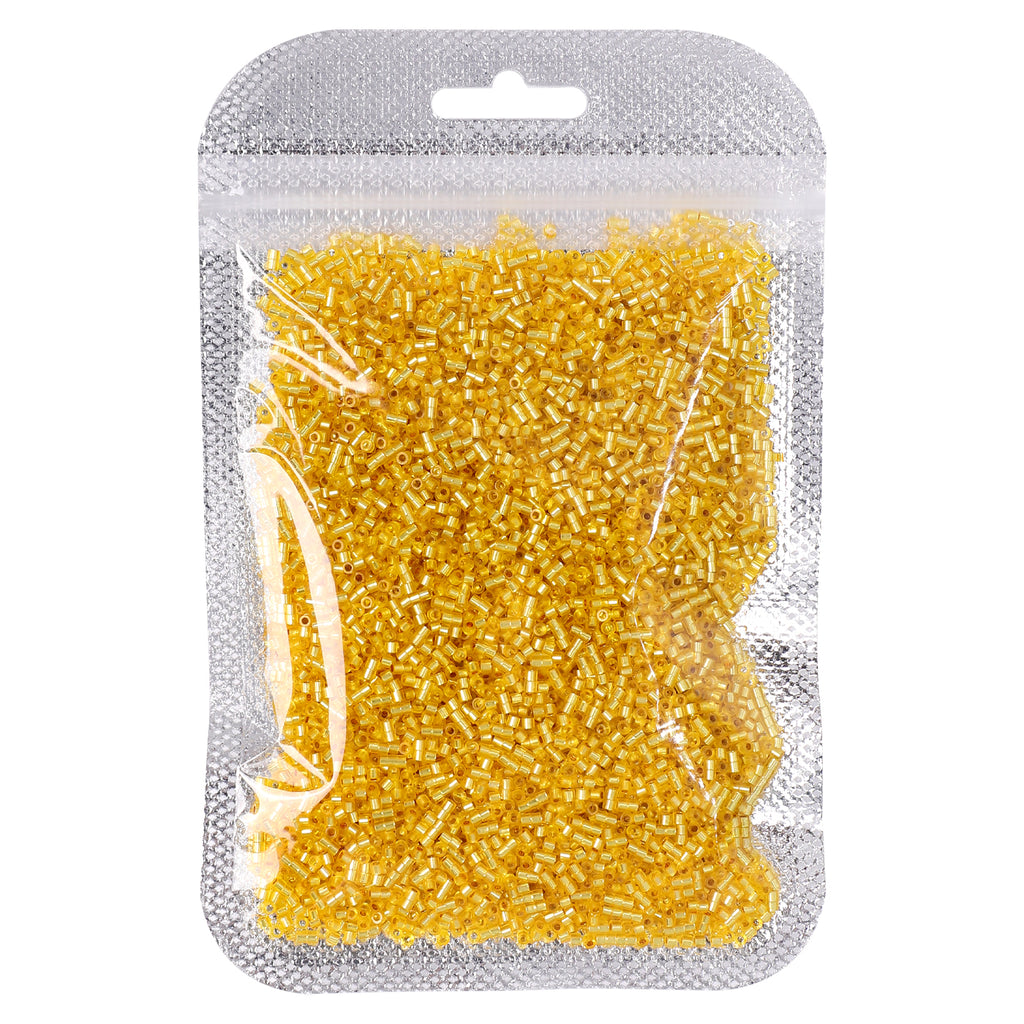 Transparent Silver-lined Bright Yellow Color Hight Quality Glass Cylinder Seed Beads 1.6 MM Size GY2005 WholesaleRhinestone