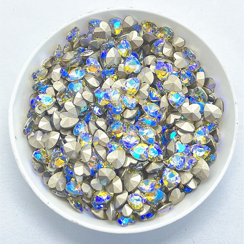 Paradise Shine Heart Shape Glass Pointed Back Fancy Rhinestones WholesaleRhinestone