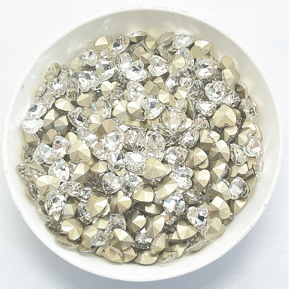 Crystal Heart Shape Glass Pointed Back Fancy Rhinestones WholesaleRhinestone