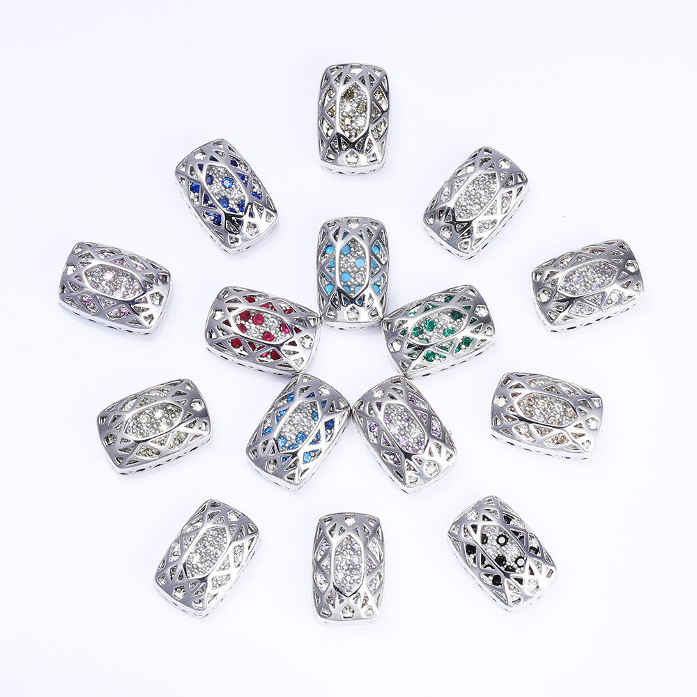 Cushion Rectangle Shape Imitation Rhodium Plated High-Quality Sew-on Alloy Charms Inlaid Cubic Zirconia WholesaleRhinestone