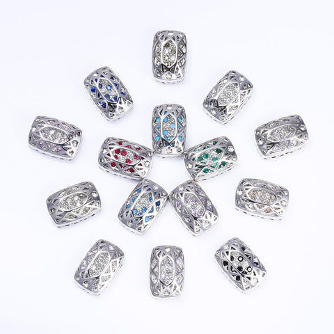 Cushion Rectangle Shape Imitation Rhodium Plated High-Quality Sew-on Alloy Charms Inlaid Cubic Zirconia
