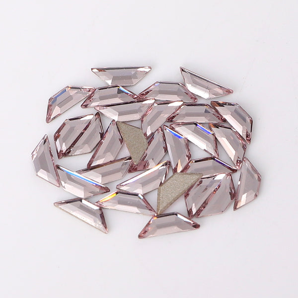 Trapeze Shape Multi Colors Small Size Glass Beveled Flat Back Fancy Rhinestones For Nail Art WholesaleRhinestone